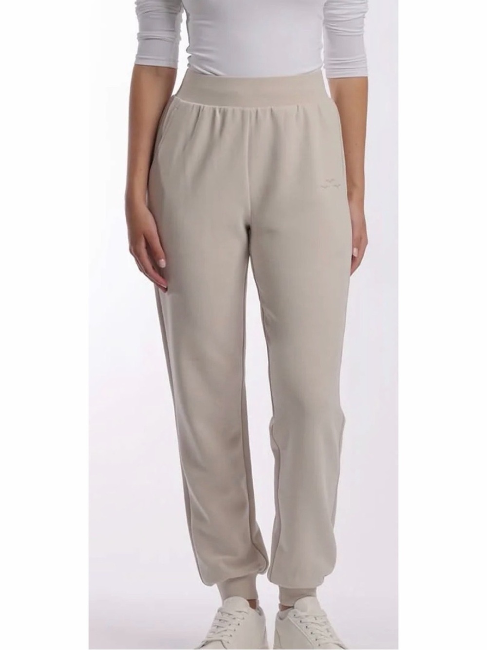 Lazy Pants Sueded Jogger in Bone